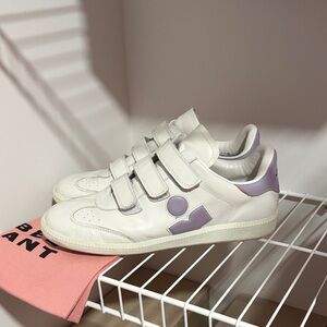 Isabel Marant White and Purple Sneakers